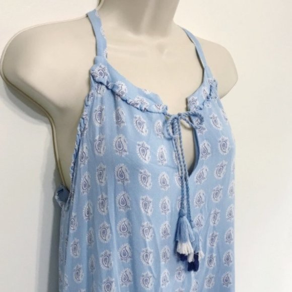 The Prairie Blue and White Strapless Maxi Dress - Picture 8 of 14